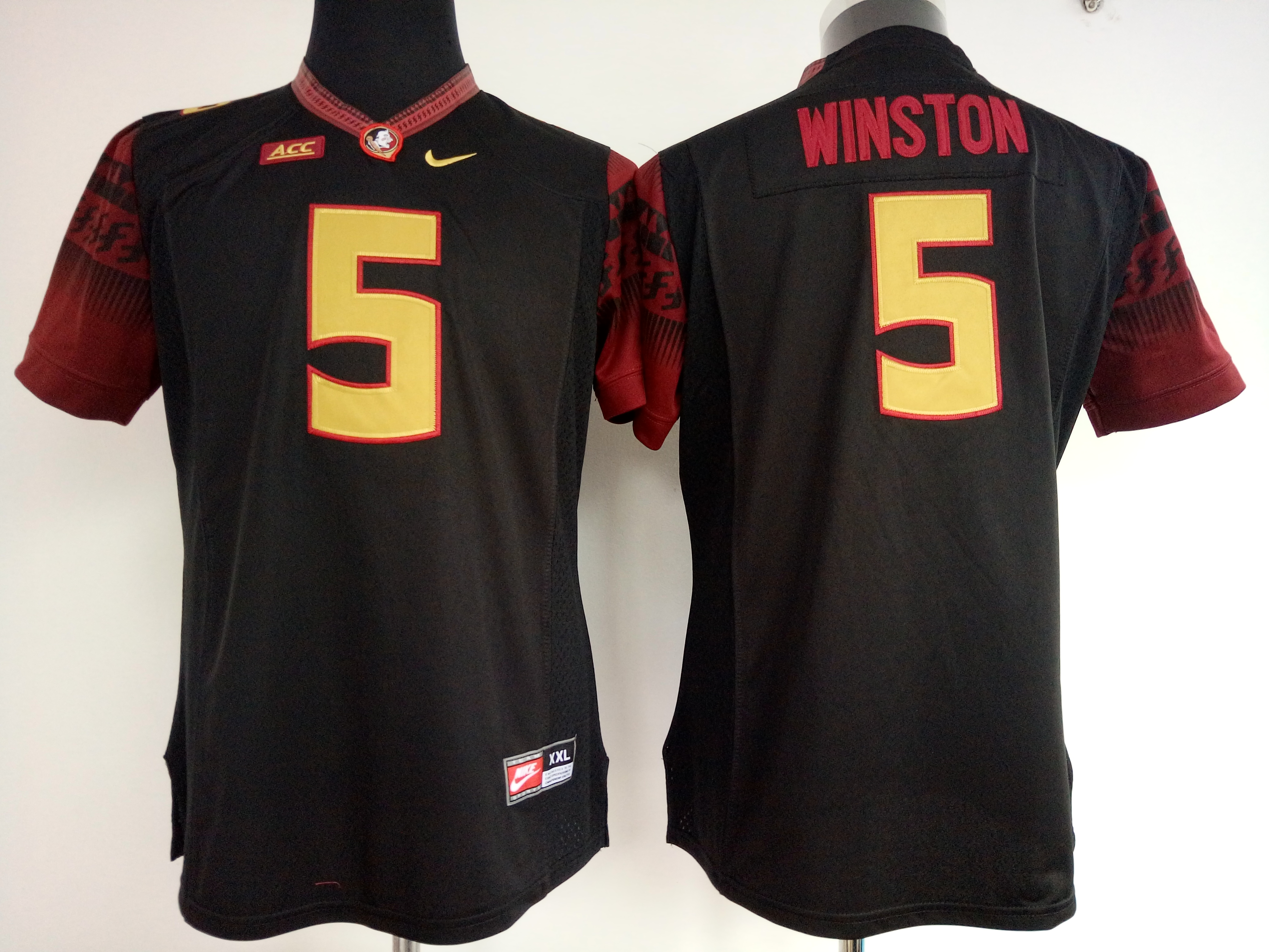 NCAA Womens Florida State Seminoles Black #5 Winston jerseys->women ncaa jersey->Women Jersey